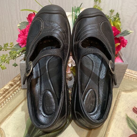 Keen Presidio Black Leather Cross Strap Mary Janes Sz 5.5 - Picture 8 of 15